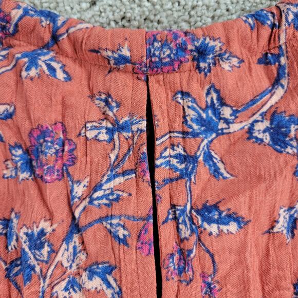 Jessica Simpson Maternity Halter Dress Womens S Pink Blue Floral Gauze A-Line - Picture 9 of 12